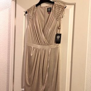 Vince Camuto Knee Length Dress w/ Rhinstone Detail